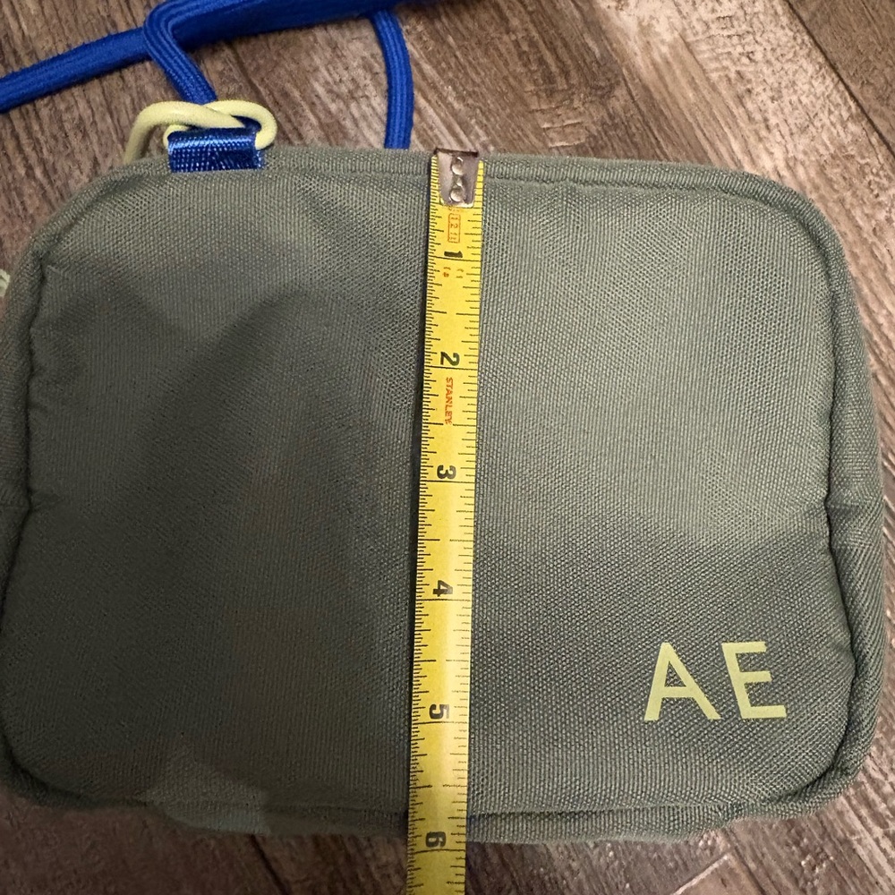 AE Olive Crossbody Bag with Blue Strap - Picture 3 of 7